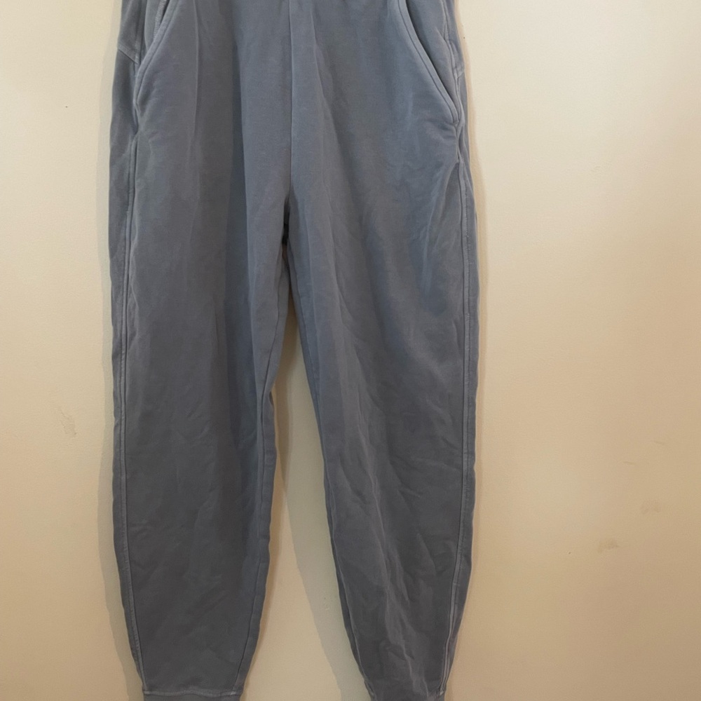 Eddie Bauer Gray Track Pants with Elastic Waistband and Cuffs